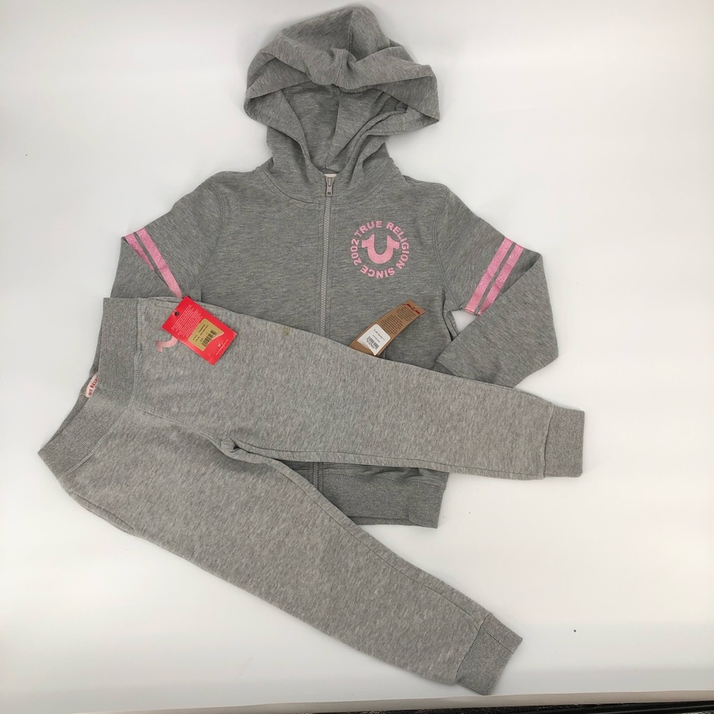 NEW! Girls True Religion Full Zip Hoodie and Pant Set